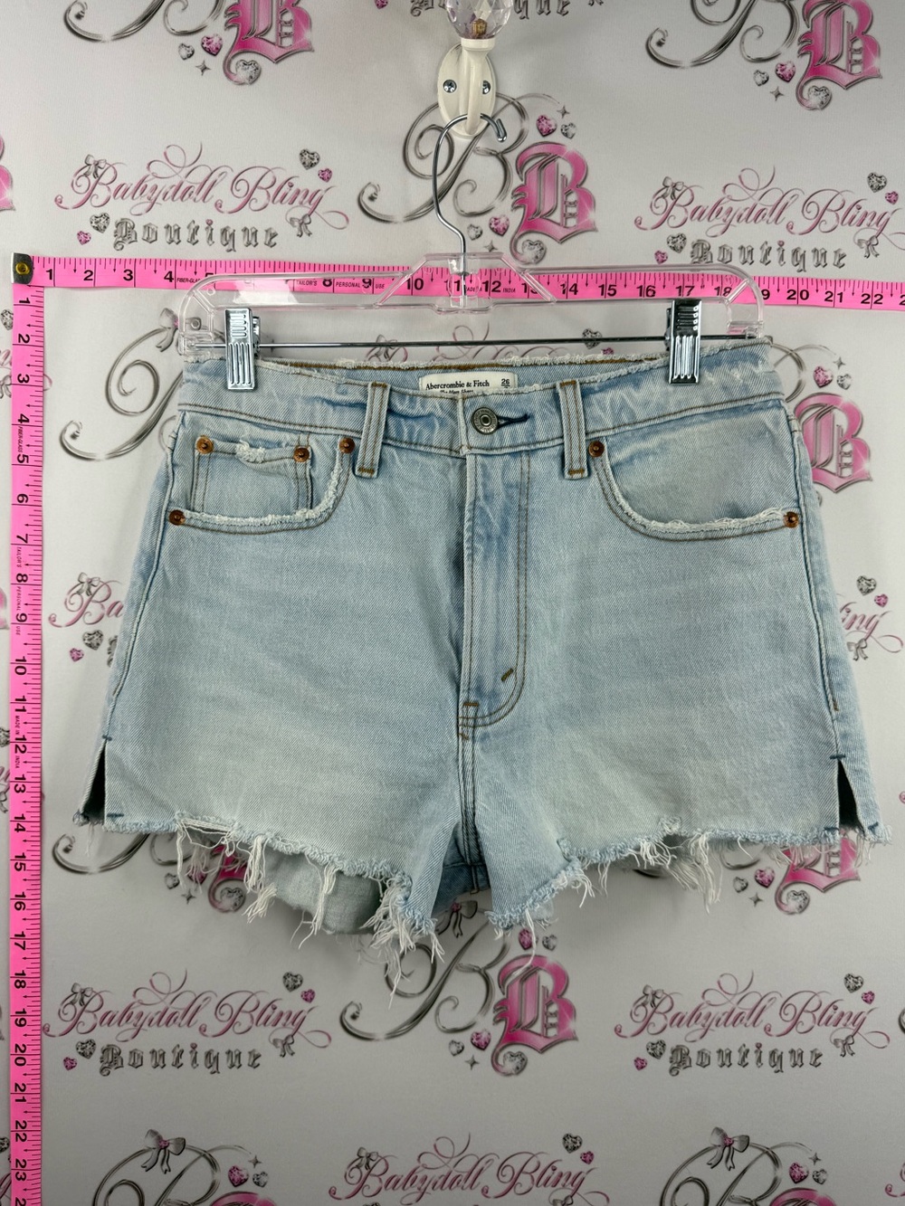 Abercrombie & Fitch Light Blue Distressed Denim Cutoff Shorts